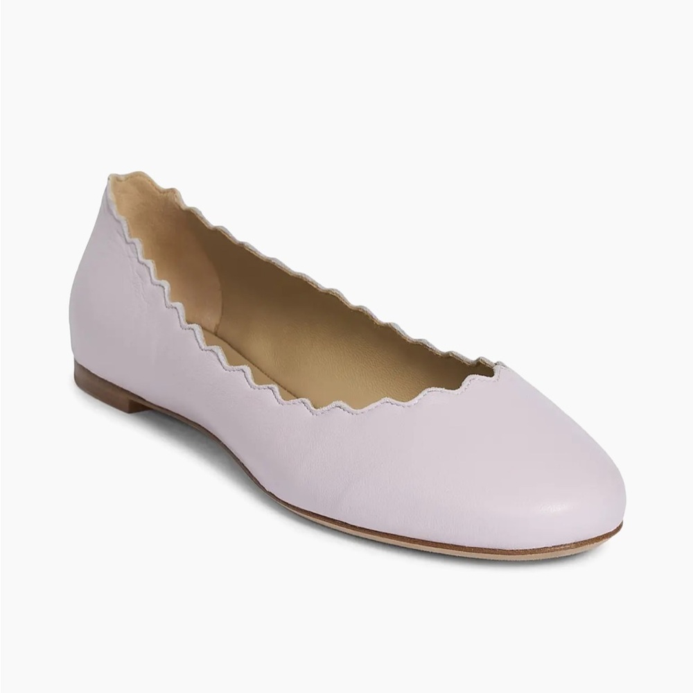 Chloe Pink Tea Scalloped Flats